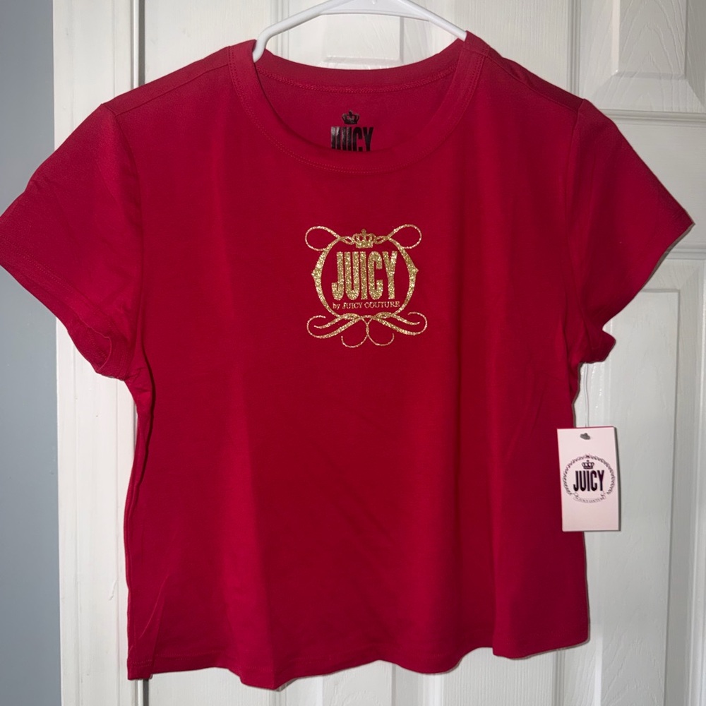 Juicy Couture Vibrant Red Tee with Black Logo - Picture 2 of 4